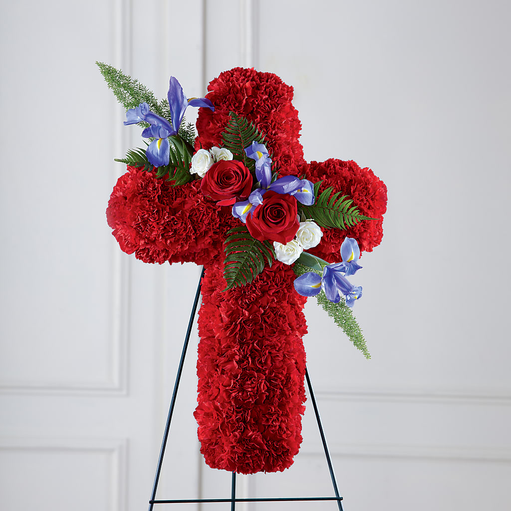 Faithful Hero Floral Cross – FARFANS FLOWERS & DECORATIONS LLC, Frederick MD