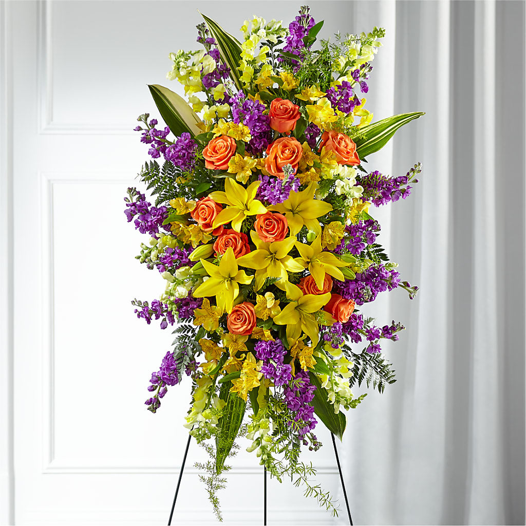 Thoughtful Prayers Standing Spray – FARFANS FLOWERS & DECORATIONS LLC, Frederick MD
