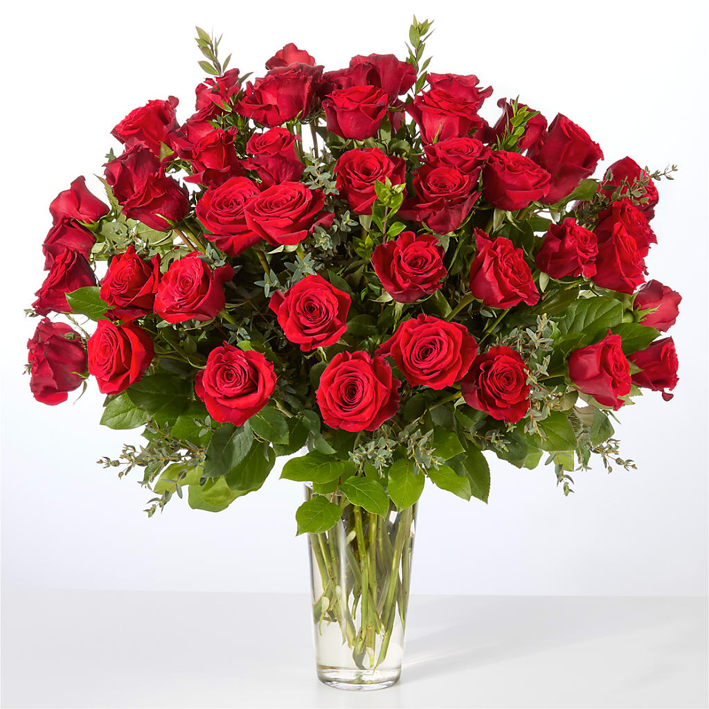 Forever Yours Fifty Stem Red Rose Bouquet – FARFANS FLOWERS & DECORATIONS LLC, Frederick MD