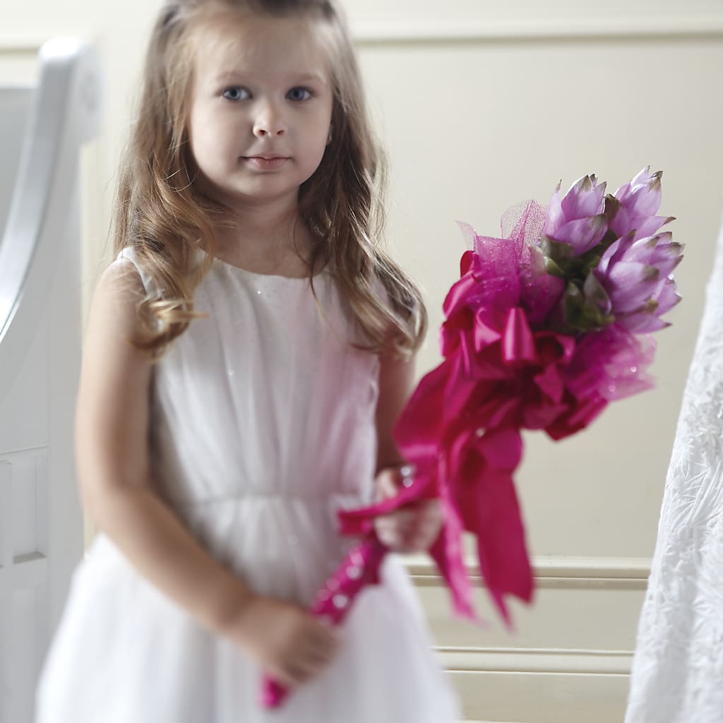 Sparkle Pink Flower Girl Bouquet – FARFANS FLOWERS & DECORATIONS LLC, Frederick MD