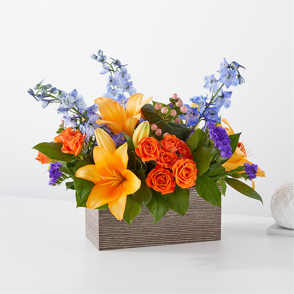 Radiant Citrus Box Bouquet – FARFANS FLOWERS & DECORATIONS LLC, Frederick MD