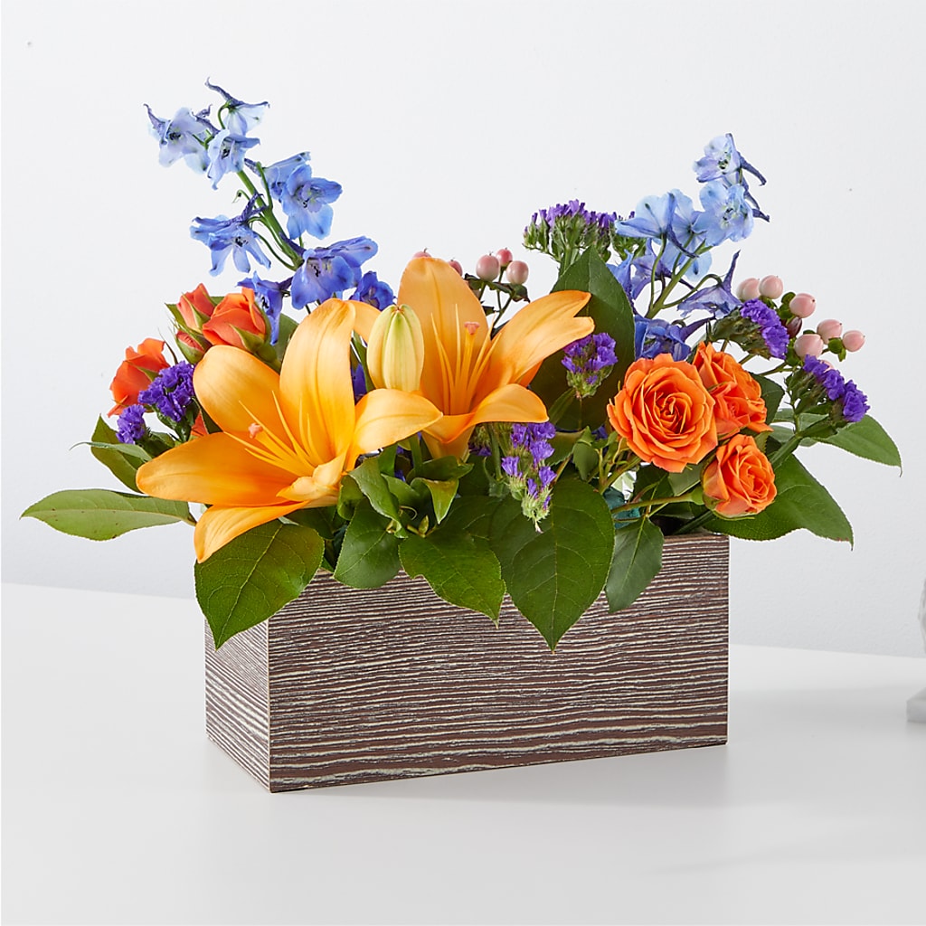 Radiant Citrus Box Bouquet – FARFANS FLOWERS & DECORATIONS LLC, Frederick MD