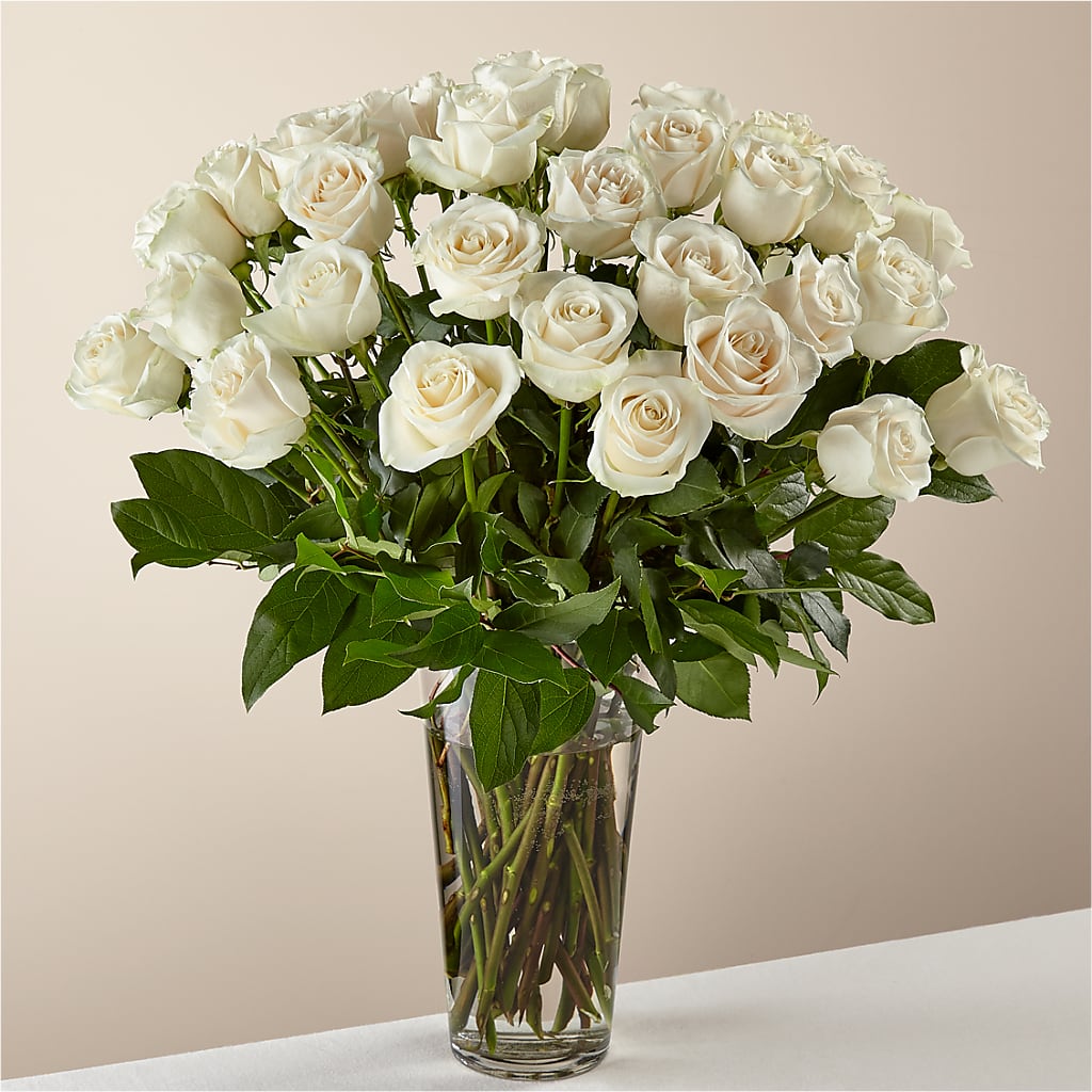 Long Stem White Rose Bouquet – FARFANS FLOWERS & DECORATIONS LLC, Frederick MD