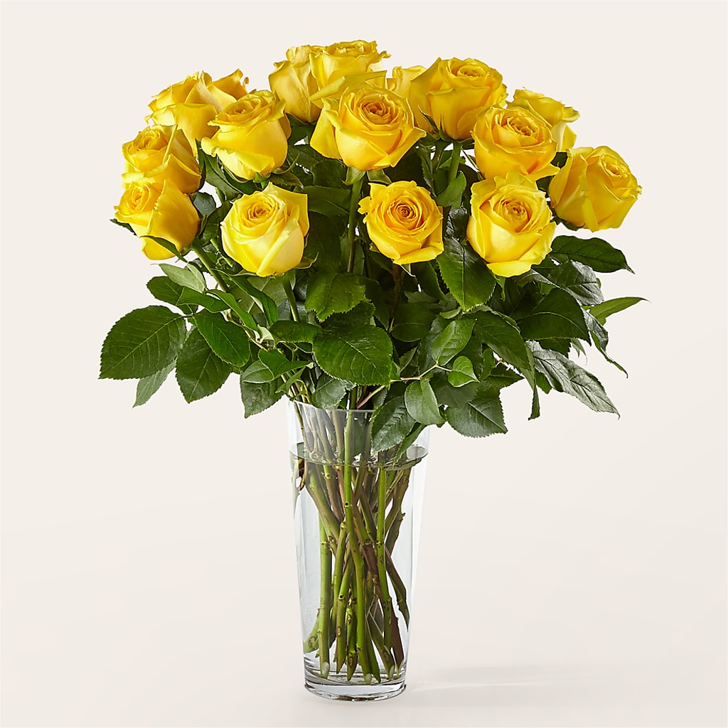 Long Stem Yellow Rose Bouquet – FARFANS FLOWERS & DECORATIONS LLC, Frederick MD