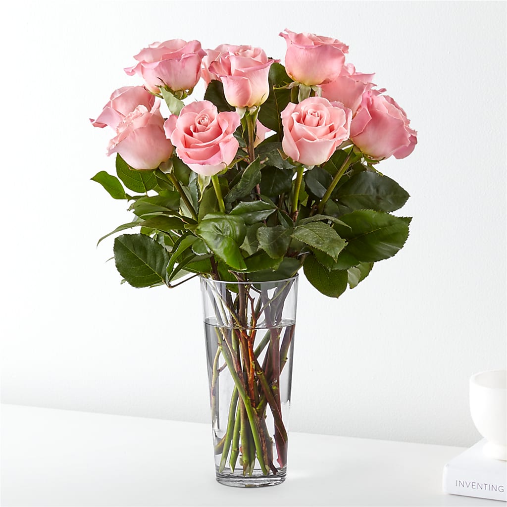 Long Stem Pink Rose Bouquet – FARFANS FLOWERS & DECORATIONS LLC, Frederick MD