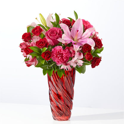 In Love Bouquet with Luxe Swirl Vase – FARFANS FLOWERS & DECORATIONS LLC, Frederick MD