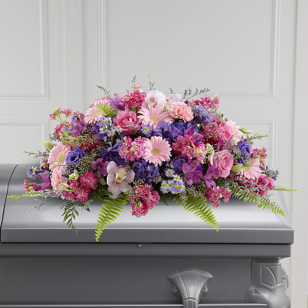 Glorious Garden Casket Spray – FARFANS FLOWERS & DECORATIONS LLC, Frederick MD