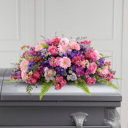 Glorious Garden Casket Spray – FARFANS FLOWERS & DECORATIONS LLC, Frederick MD