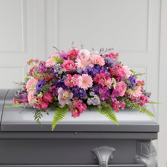 Glorious Garden Casket Spray – FARFANS FLOWERS & DECORATIONS LLC, Frederick MD