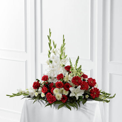 Crimson & White Arrangement – FARFANS FLOWERS & DECORATIONS LLC, Frederick MD