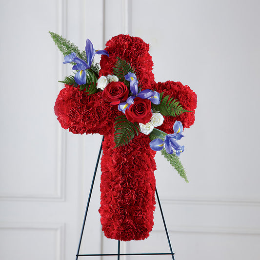 Faithful Hero Floral Cross – FARFANS FLOWERS & DECORATIONS LLC, Frederick MD