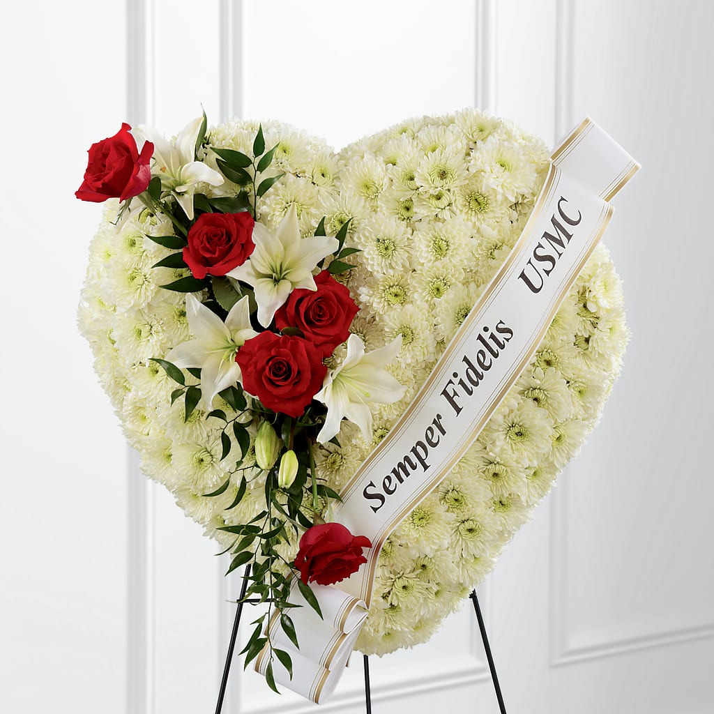 Heartfelt Hero Standing Heart – FARFANS FLOWERS & DECORATIONS LLC, Frederick MD