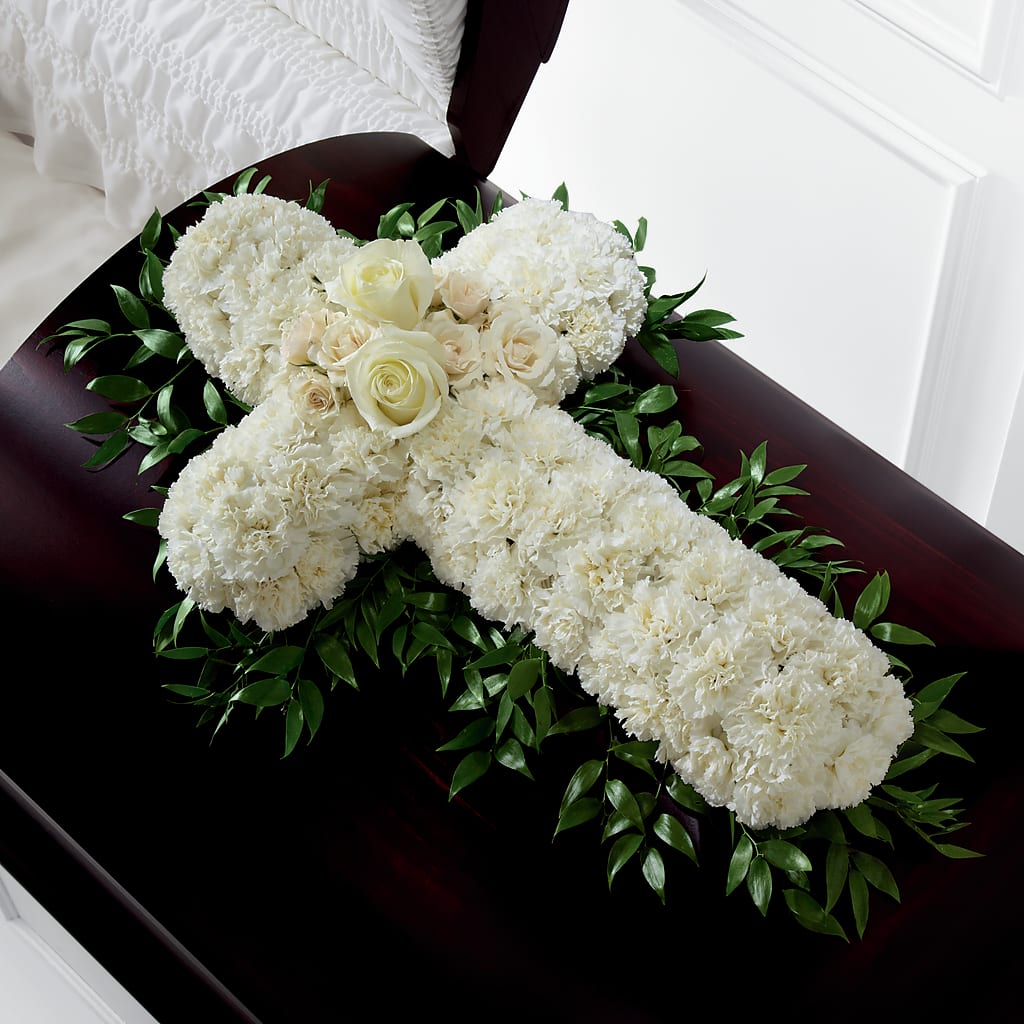 Peaceful Memories Casket Spray (Standard) – FARFANS FLOWERS & DECORATIONS LLC, Frederick MD