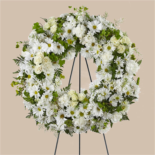Faithful Wishes Wreath – FARFANS FLOWERS & DECORATIONS LLC, Frederick MD