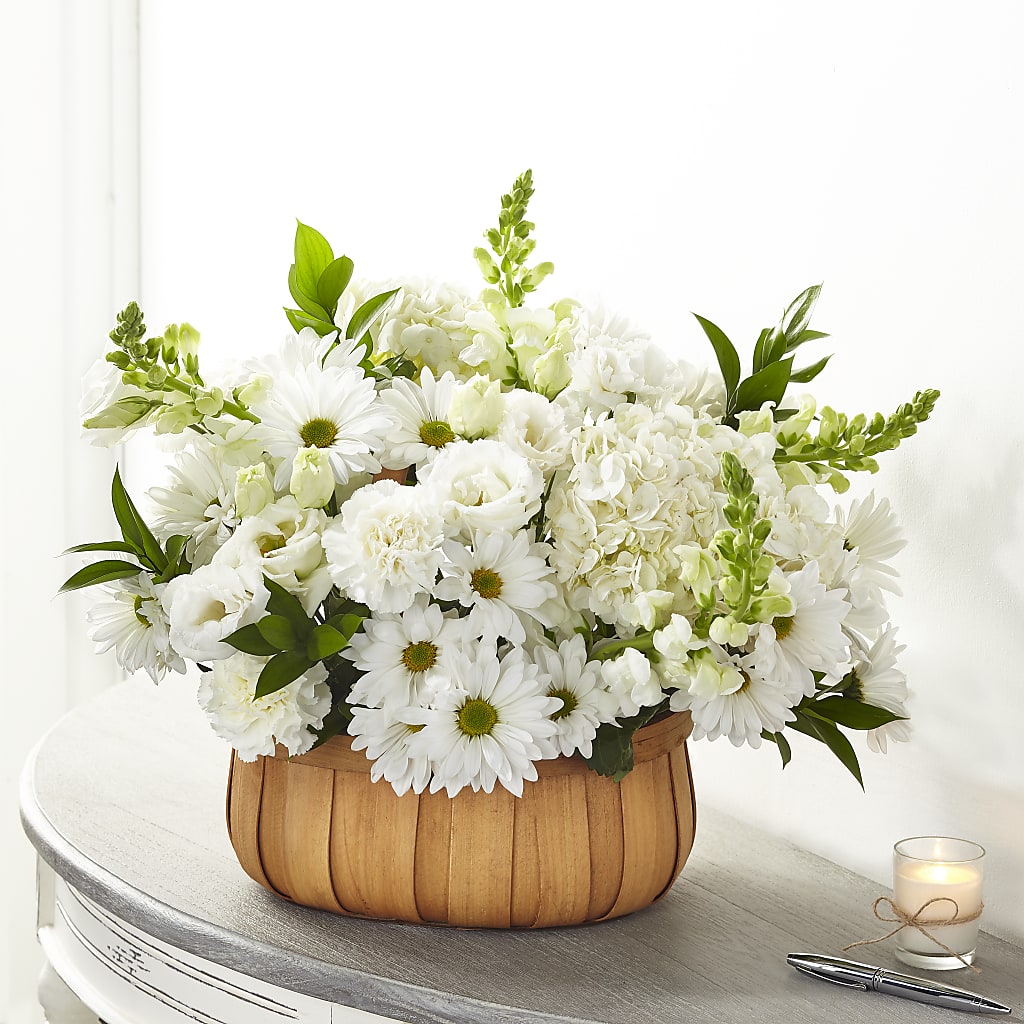 Pure Ivory Basket – FARFANS FLOWERS & DECORATIONS LLC, Frederick MD