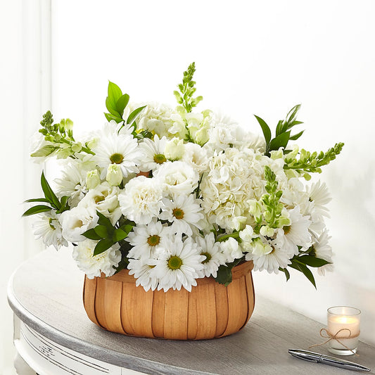 Pure Ivory Basket – FARFANS FLOWERS & DECORATIONS LLC, Frederick MD