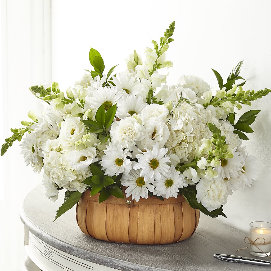 Pure Ivory Basket – FARFANS FLOWERS & DECORATIONS LLC, Frederick MD