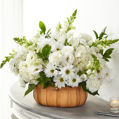 Pure Ivory Basket – FARFANS FLOWERS & DECORATIONS LLC, Frederick MD