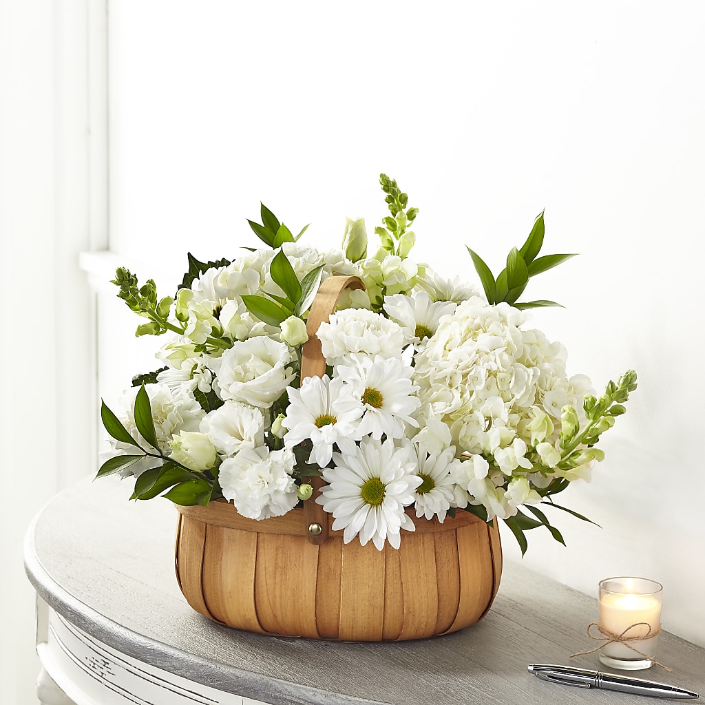 Pure Ivory Basket – FARFANS FLOWERS & DECORATIONS LLC, Frederick MD