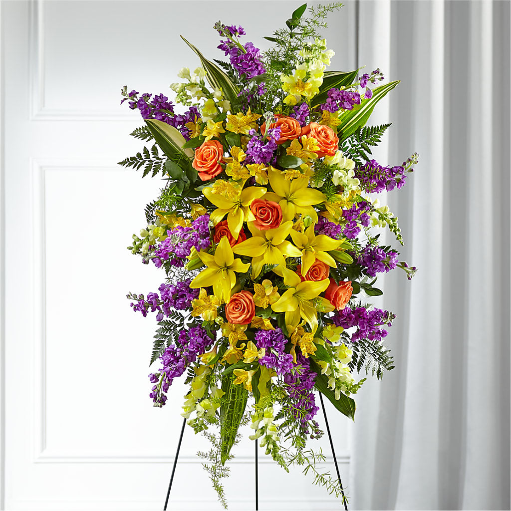 Thoughtful Prayers Standing Spray – FARFANS FLOWERS & DECORATIONS LLC, Frederick MD