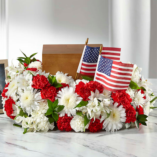 Spirit of Patriotism Cremation Adornment – FARFANS FLOWERS & DECORATIONS LLC, Frederick MD