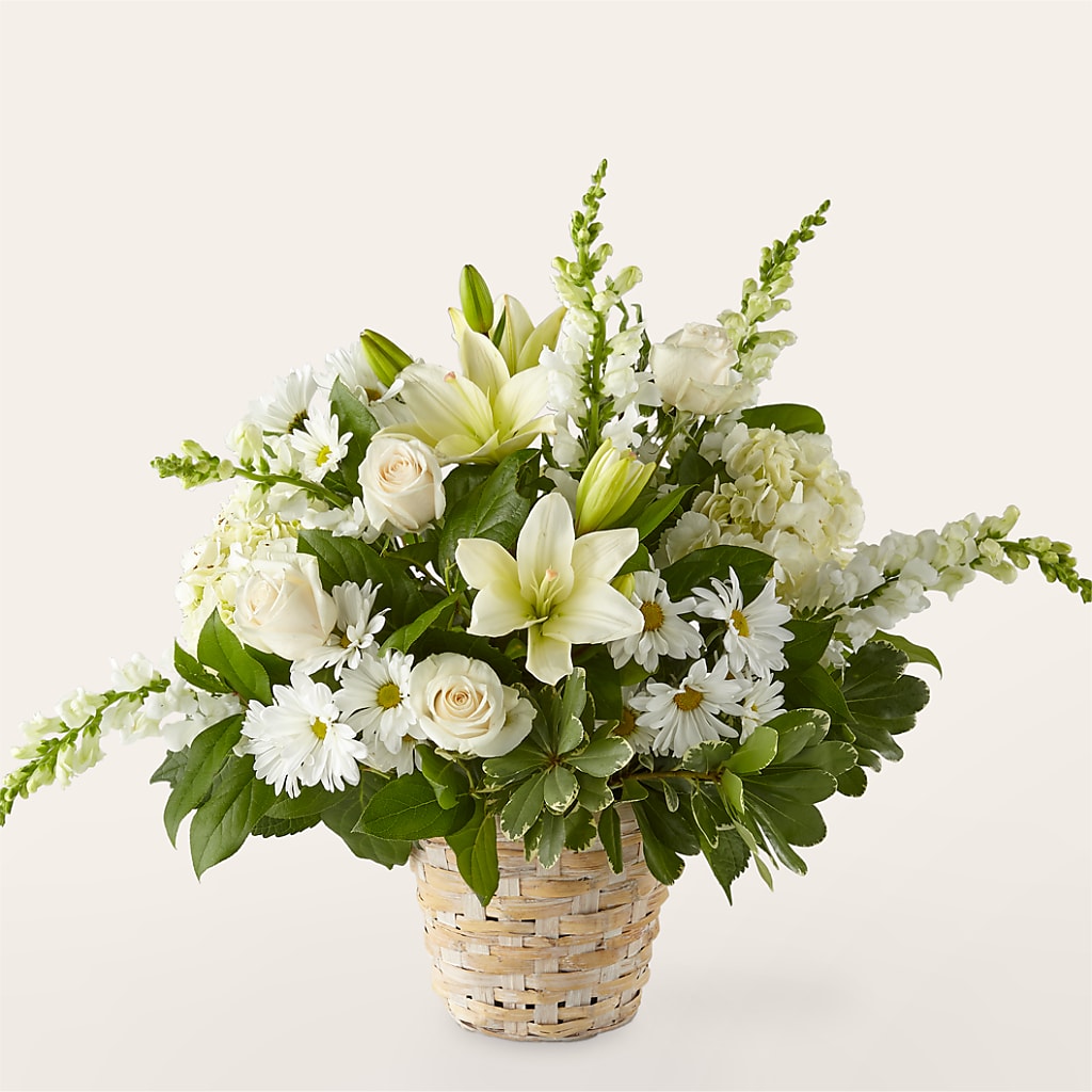 Ivory Elegance Floral Basket – FARFANS FLOWERS & DECORATIONS LLC, Frederick MD
