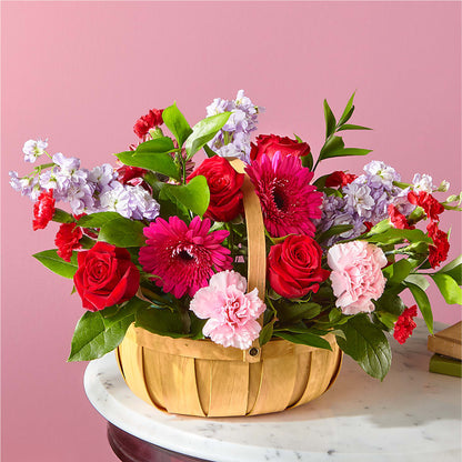 Pink Picnic Basket – FARFANS FLOWERS & DECORATIONS LLC, Frederick MD
