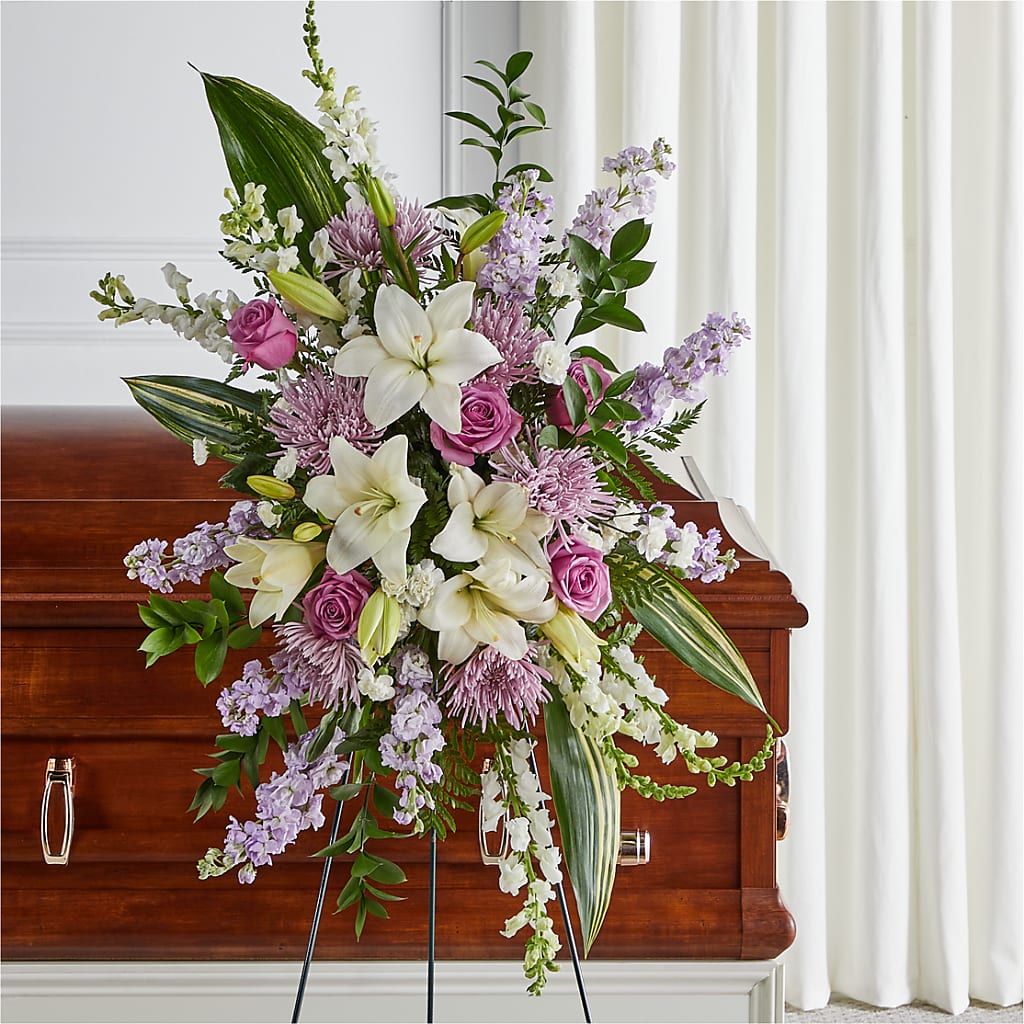Grateful Hearts Standing Spray – FARFANS FLOWERS & DECORATIONS LLC, Frederick MD