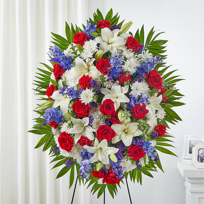 Cherished Service Standing Spray – FARFANS FLOWERS & DECORATIONS LLC, Frederick MD