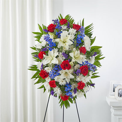 Cherished Service Standing Spray – FARFANS FLOWERS & DECORATIONS LLC, Frederick MD