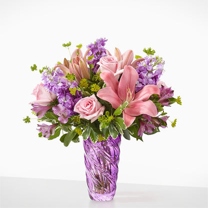 Precious Petals Bouquet with Luxe Swirl Vase – FARFANS FLOWERS & DECORATIONS LLC, Frederick MD