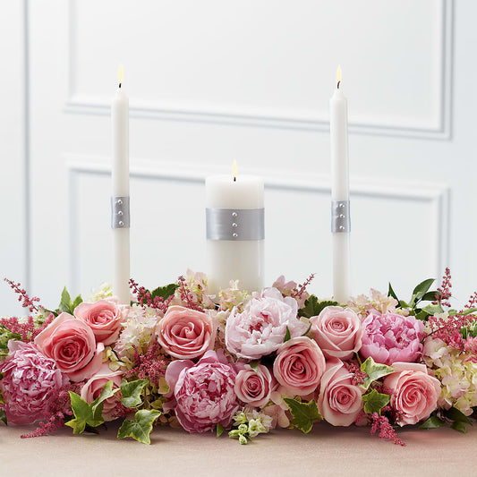 Worldwide Romance Unity Candle Arrangement – FARFANS FLOWERS & DECORATIONS LLC, Frederick MD