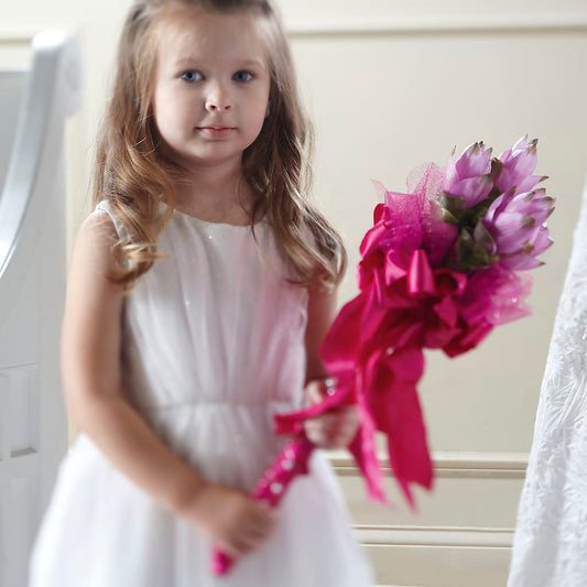 Sparkle Pink Flower Girl Bouquet – FARFANS FLOWERS & DECORATIONS LLC, Frederick MD