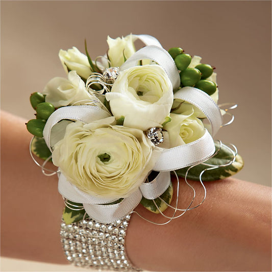 White Wedding Corsage – FARFANS FLOWERS & DECORATIONS LLC, Frederick MD
